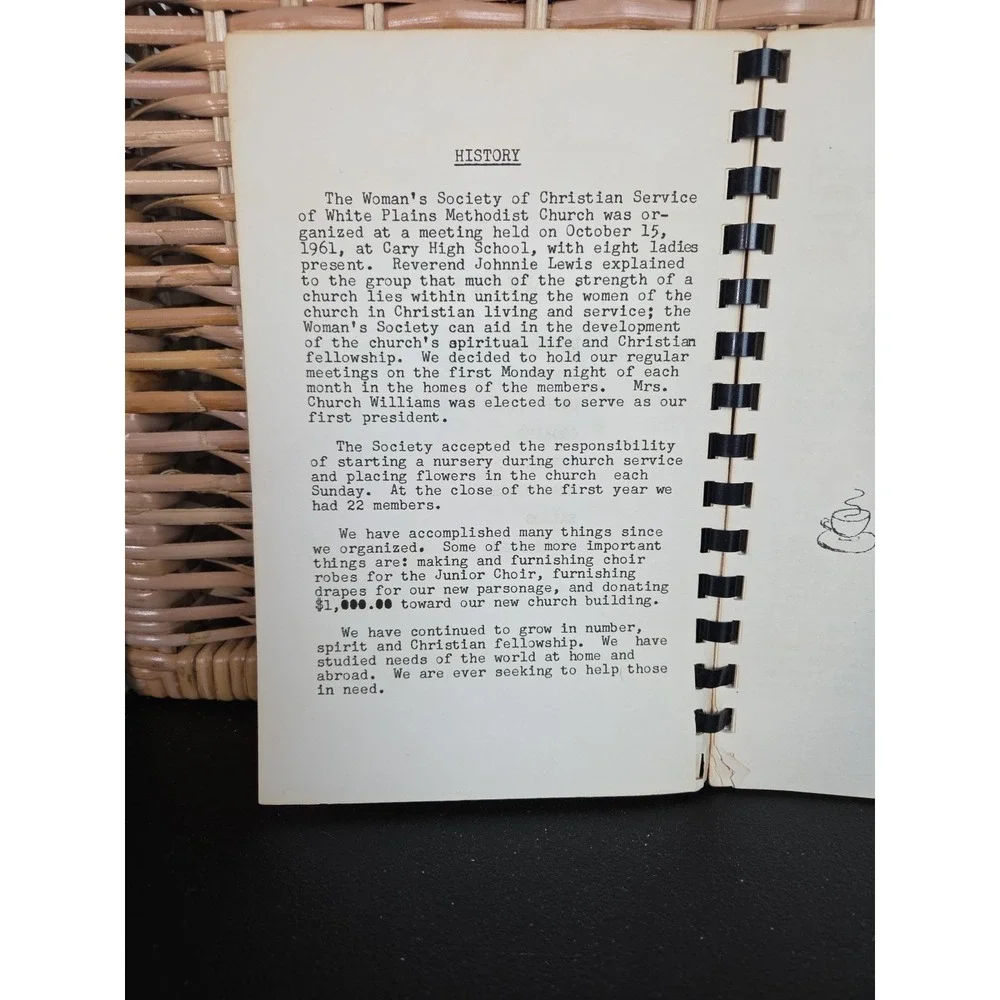 White Plains Methodist Church Cookbook Cary, NC 1965 Local Contributors‎ Vintage